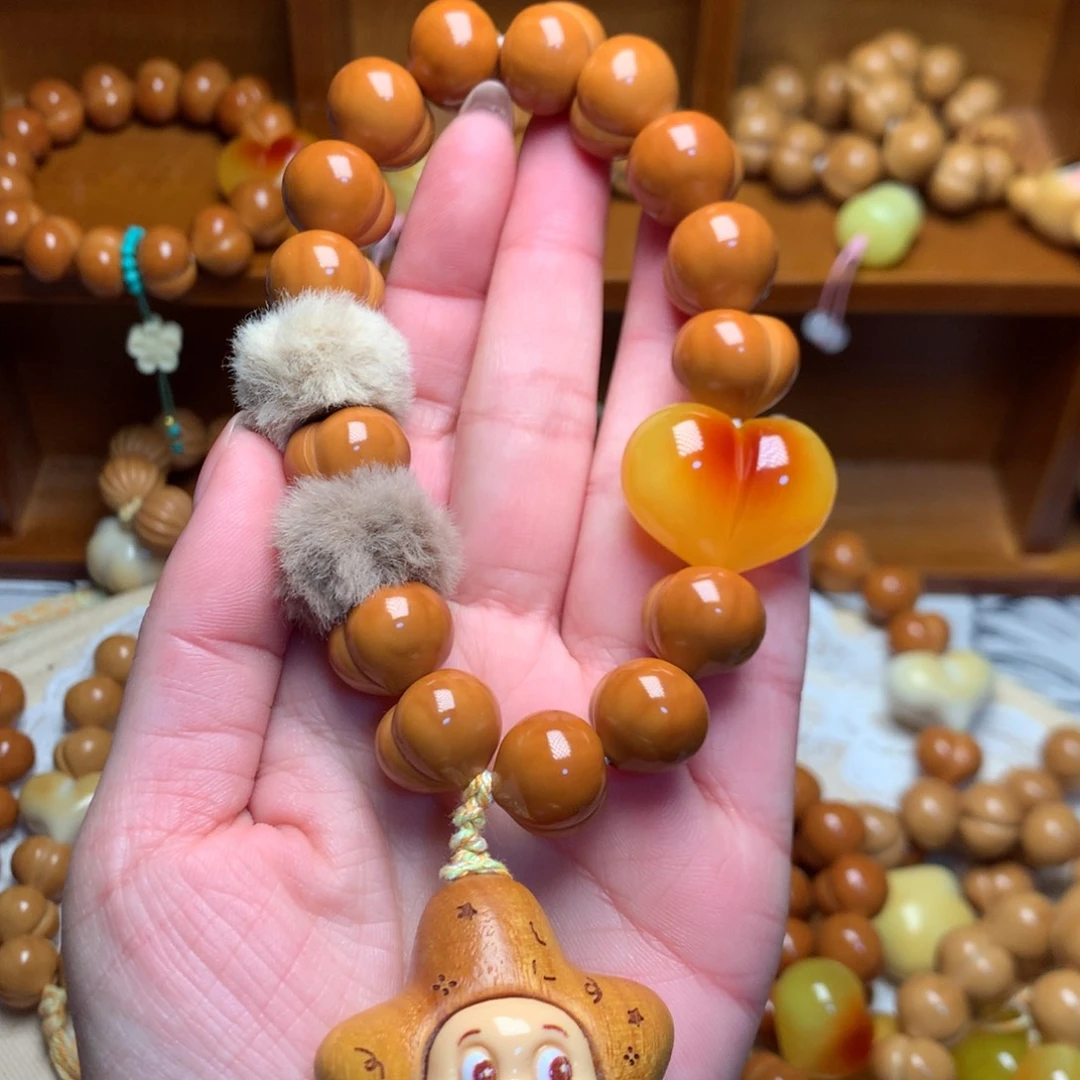 猴头核桃把件15玻璃底定制