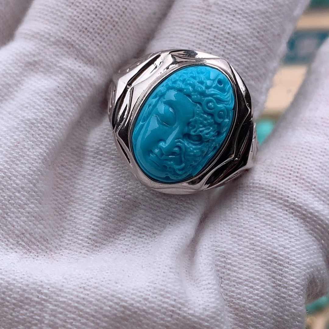 绿松石珠宝奇石银S925镶嵌