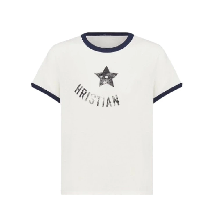 Z062迪家星星蓝边撞色T恤（NO退NO换）