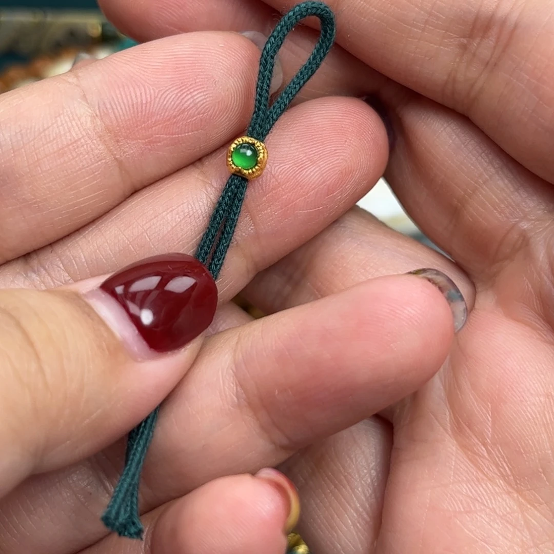 翡翠18K金镶嵌耳饰77