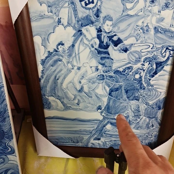 没***风景德镇手绘釉下彩手