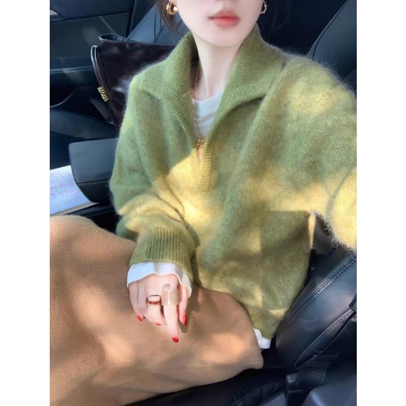 芸姐家【8-600】毛衣女2025年冬季新款长袖宽松版常规款休闲毛衣
