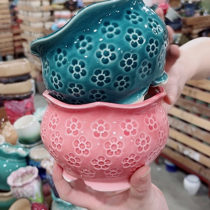 有孔.凑单10元陶瓷花盆发货！