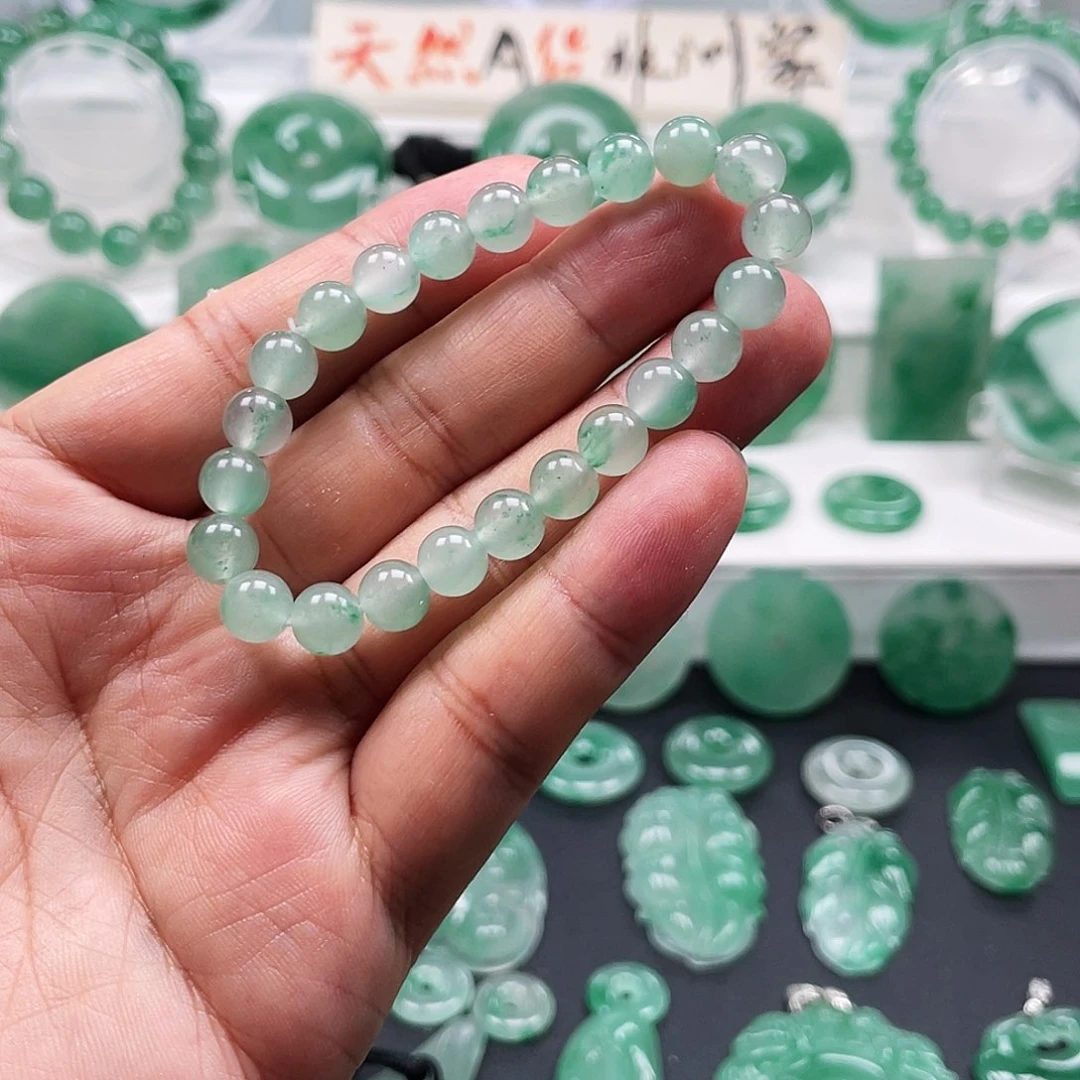 石英质玉（非洲翠）手链未镶嵌