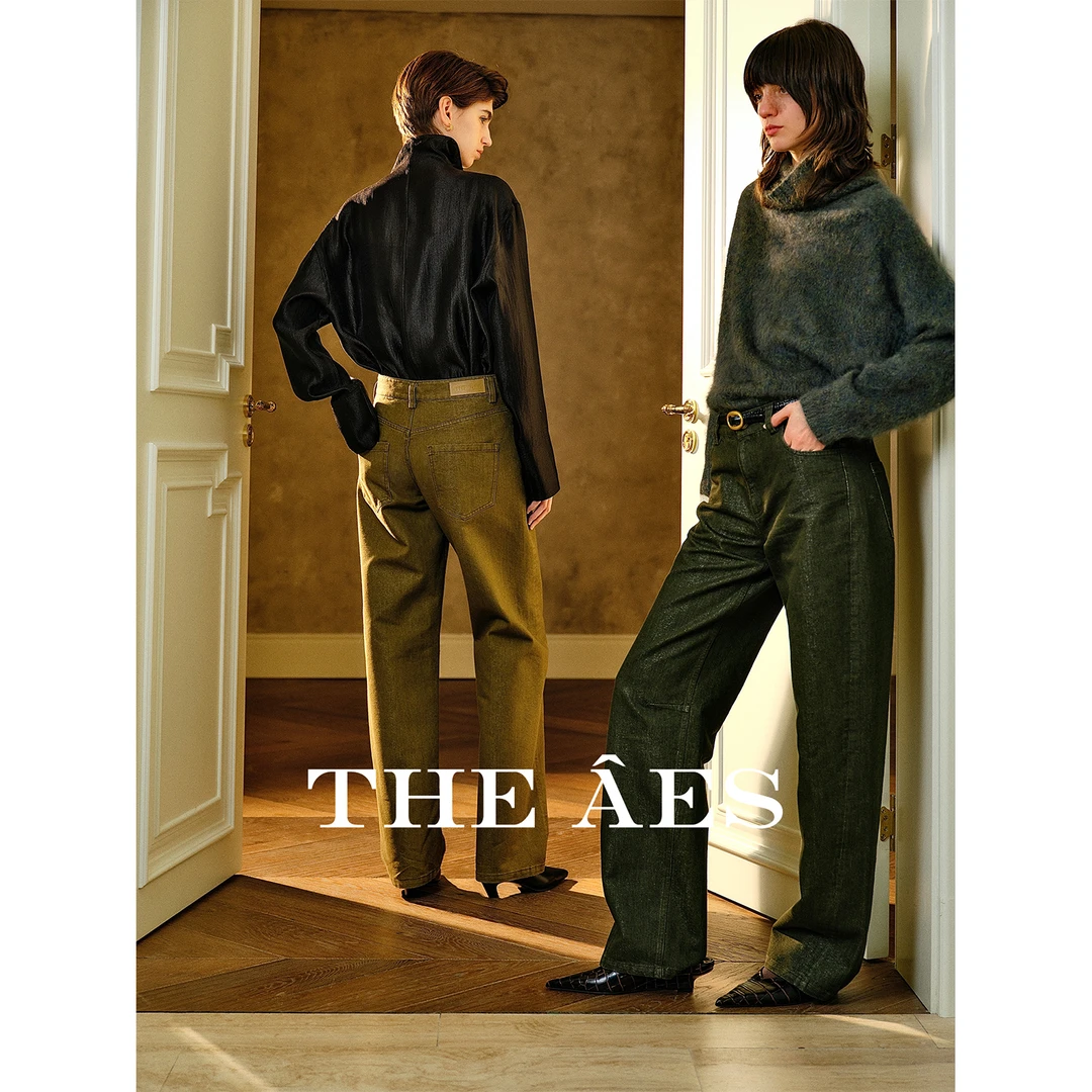 安上THE AES奢雅品质Du家B*C高端彩牛Lurex牛仔裤 漫步意式光