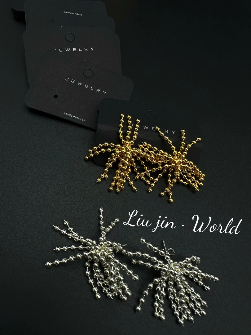 铜合金耳饰 小众设计感轻奢精致（烟花流苏款）