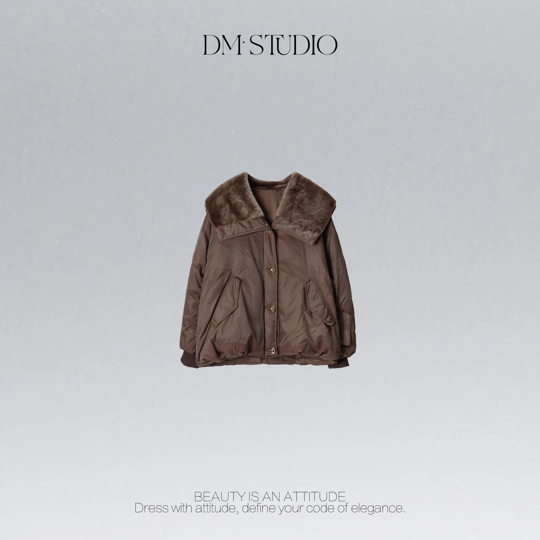DEDM•STUDIO/复古气质轻奢保暖皮毛一体鹅绒服2506YRF/8824-128