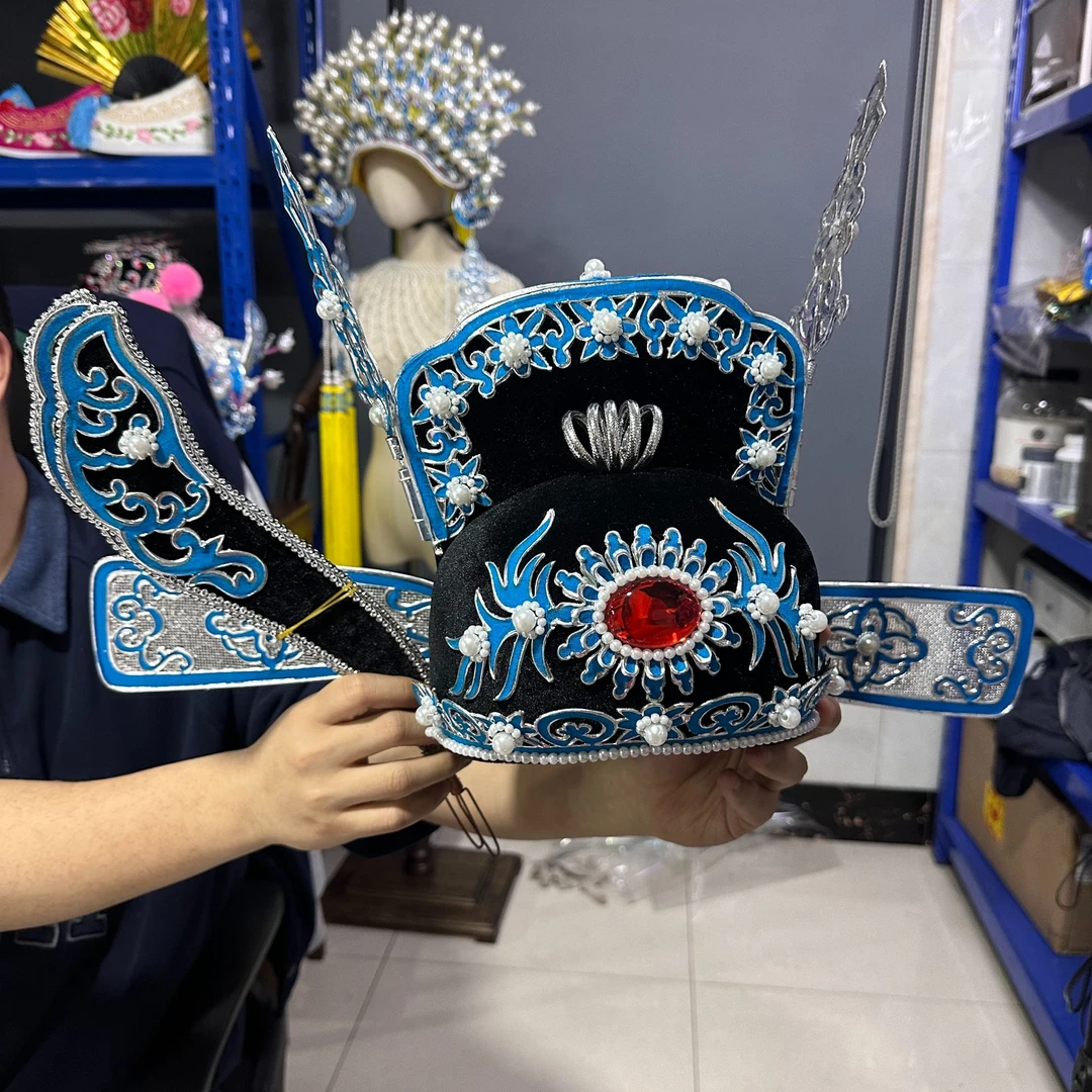 戏曲三用银胎小生帽