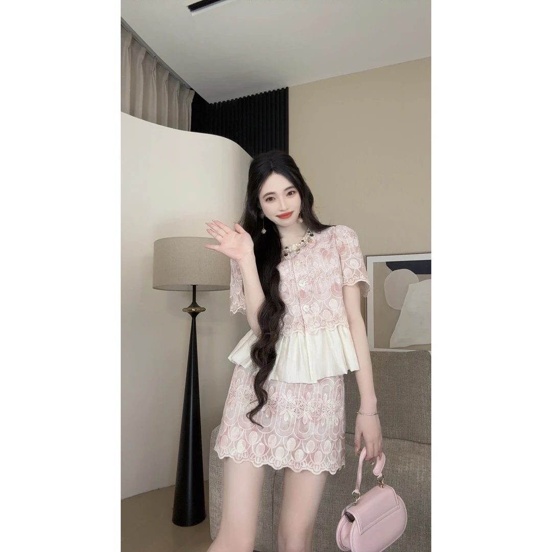 WY【月白樱落套装】原创设计师女装显白日常可穿套装气质小众女装