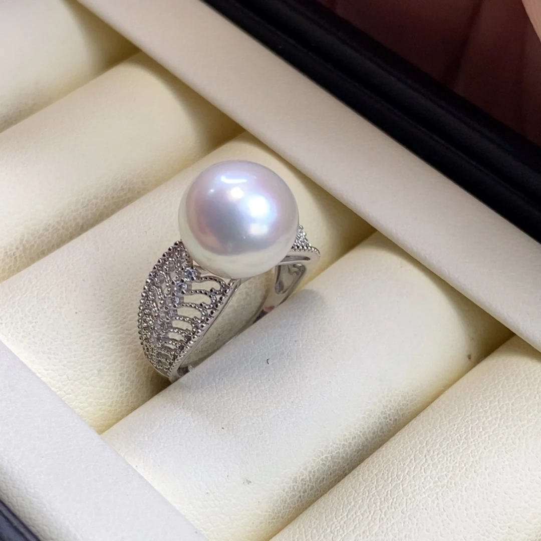 戒指淡水珍珠银S925镶嵌特价