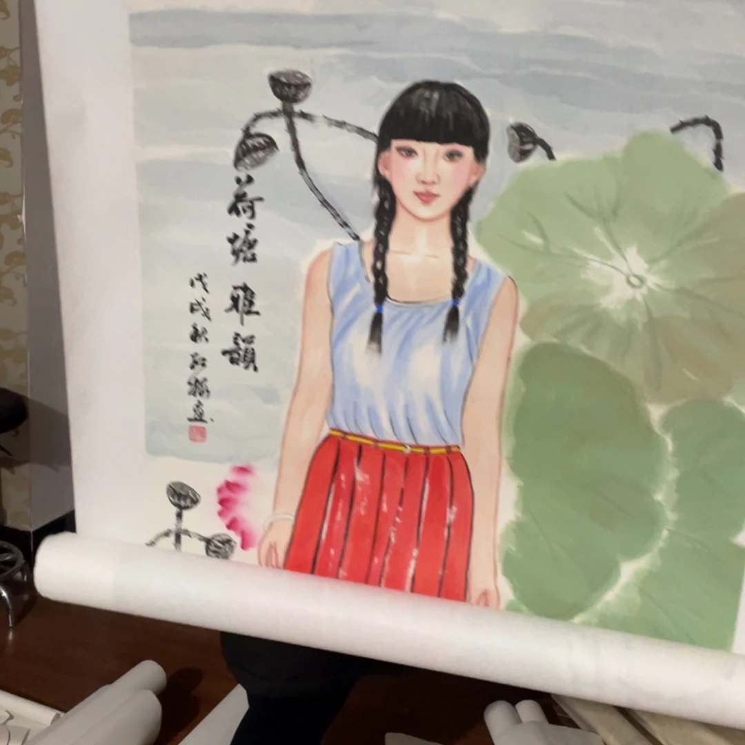 国画纯手绘人物山水