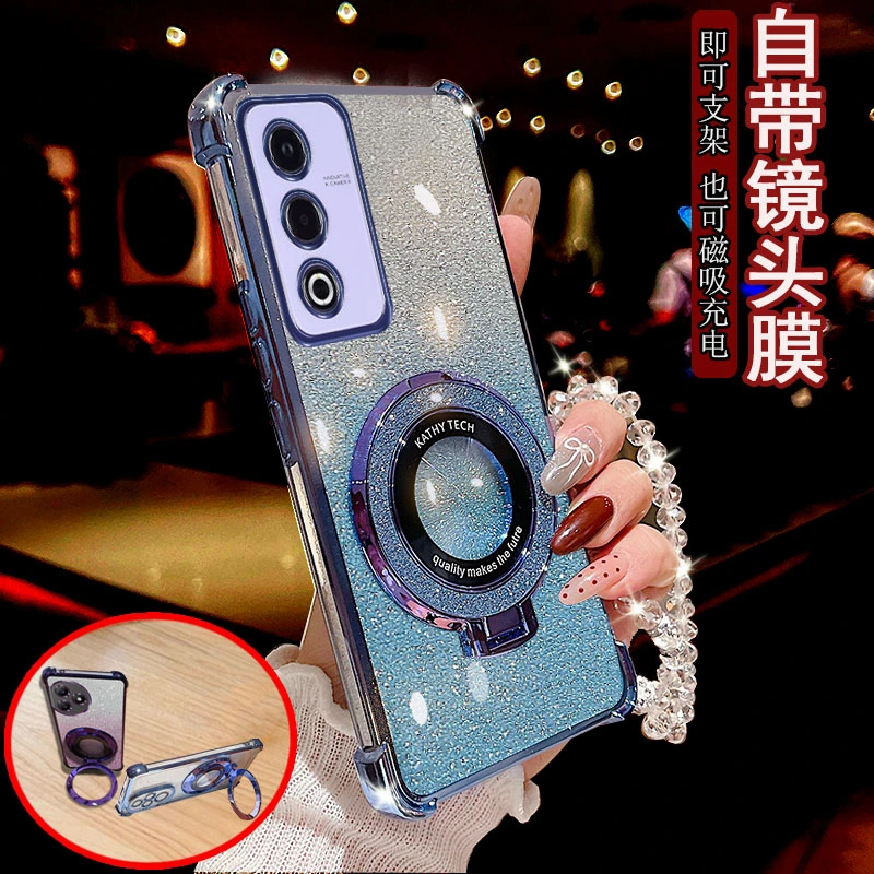 oppo a3活力版手机壳PKD110桌面支架磁吸充电气囊防摔套镜头全包