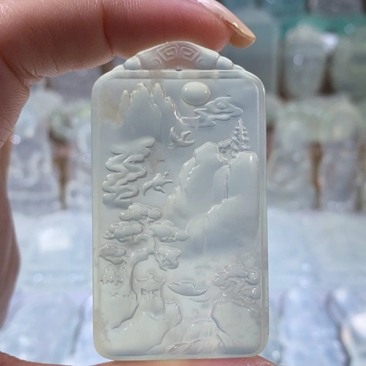 岫玉未镶嵌吊坠吊坠