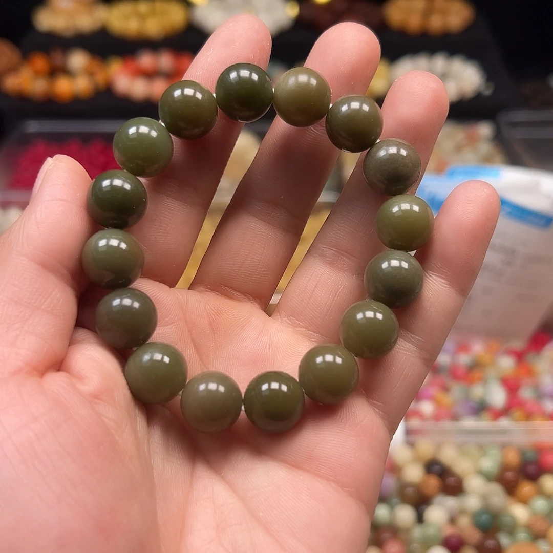 菩提根/象牙果手串5条13尺寸非料手串绿色