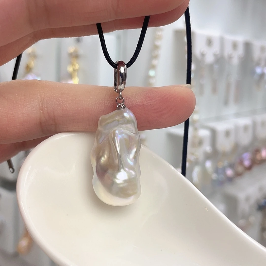 淡水珍珠银S925镶嵌颈饰