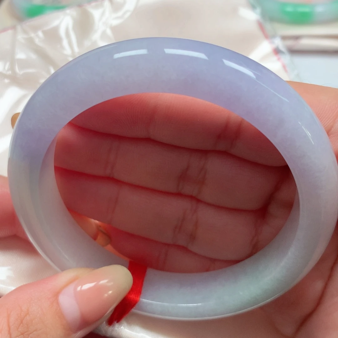 翡翠未镶嵌手镯14春彩 半山水61圈