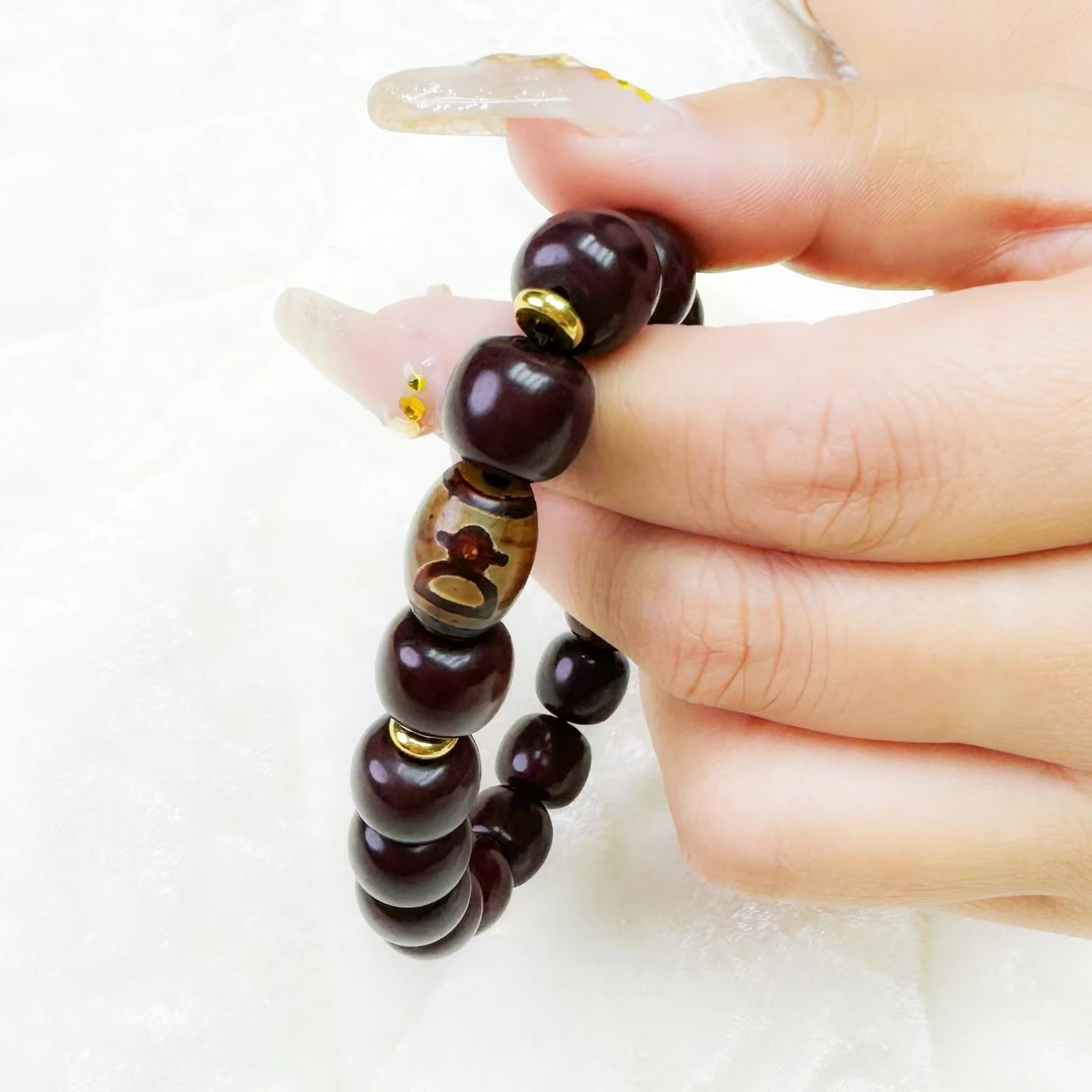 【视频同款}老菩提根手串溏心老料风化单圈文玩老型珠赠文玩袋