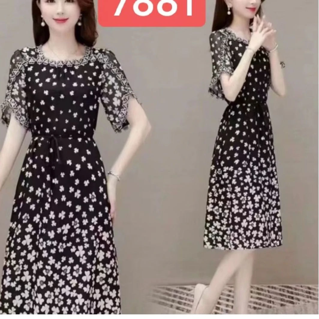 7881-30新款舒适时尚印花连衣裙