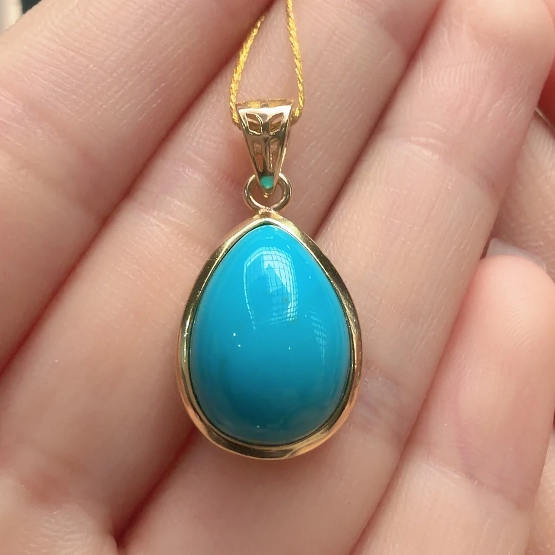 绿松石银S925镶嵌颈饰