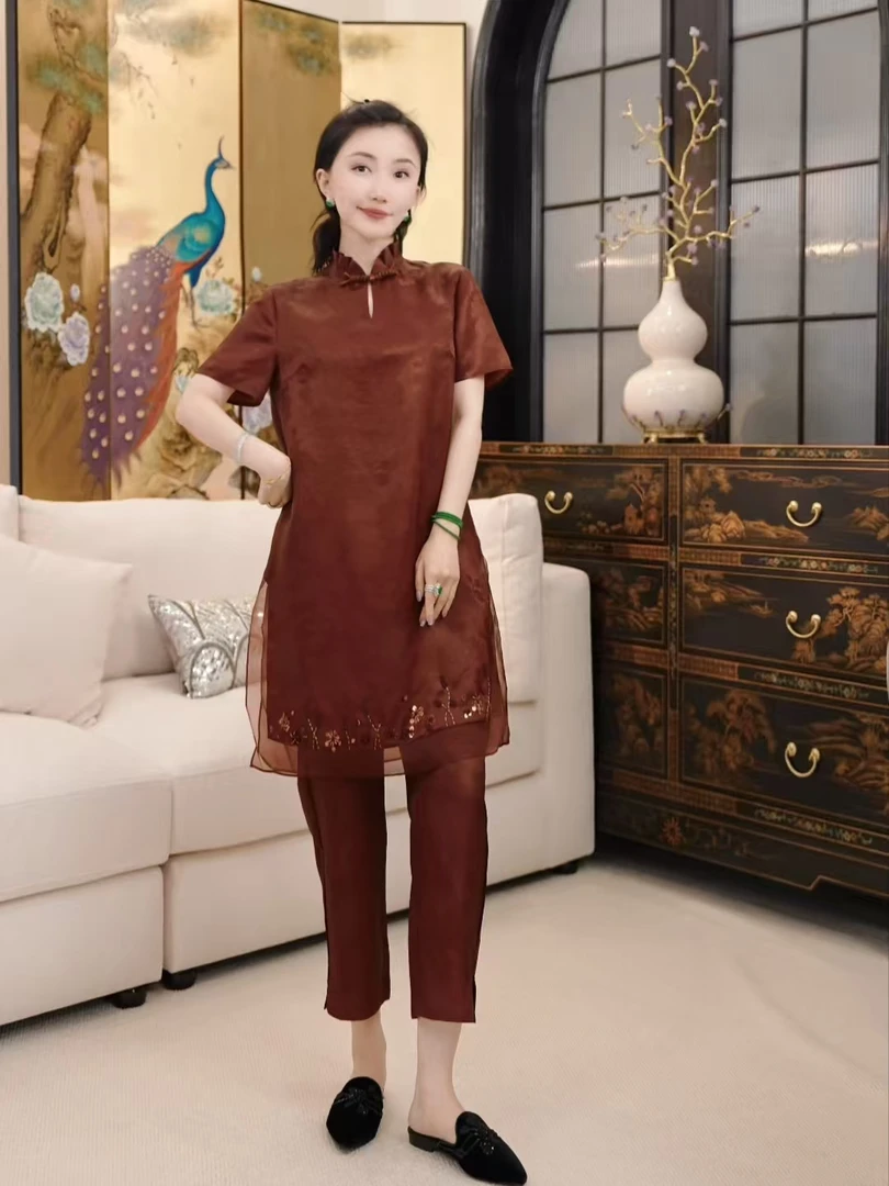 Betty Bairn【万禧 · 红云纱】老料桑蚕丝提花套装25B-BW9187