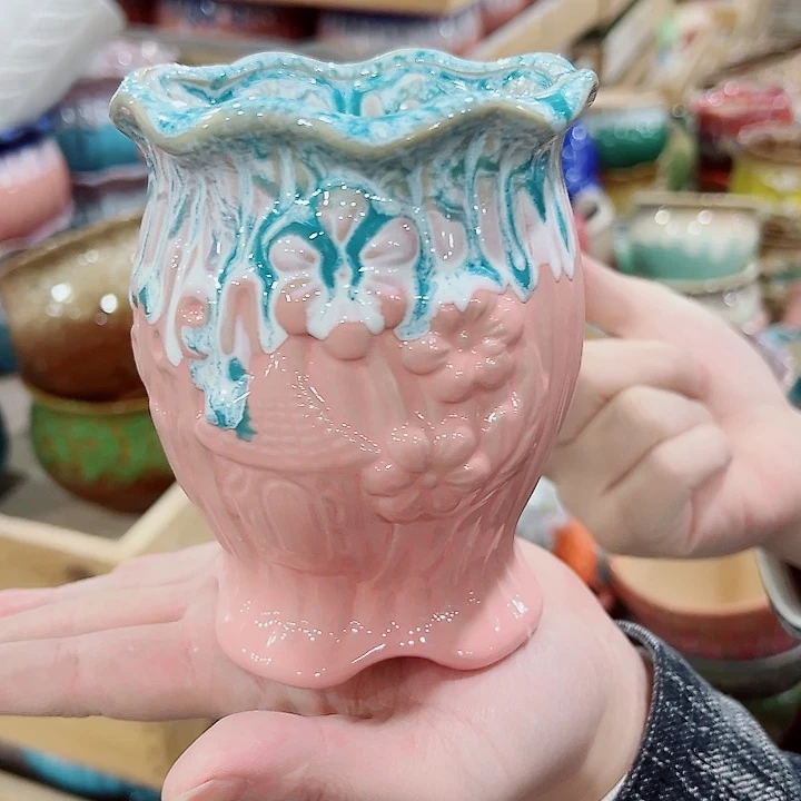 有孔，凑单福利满10元发货陶瓷多肉花盆！