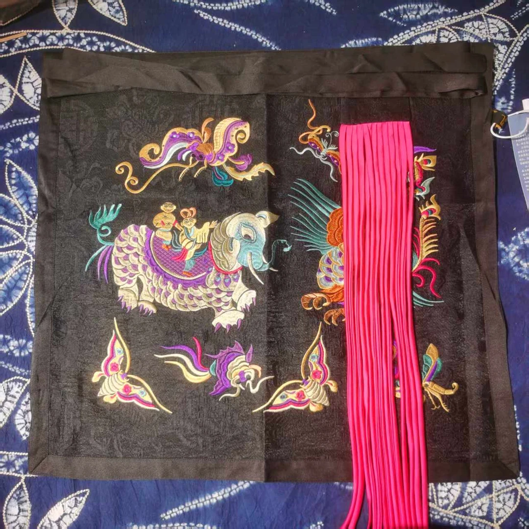 （LZ006-3）凤徕兮私人定制黑色紫色图腾刺绣加长流苏腰封
