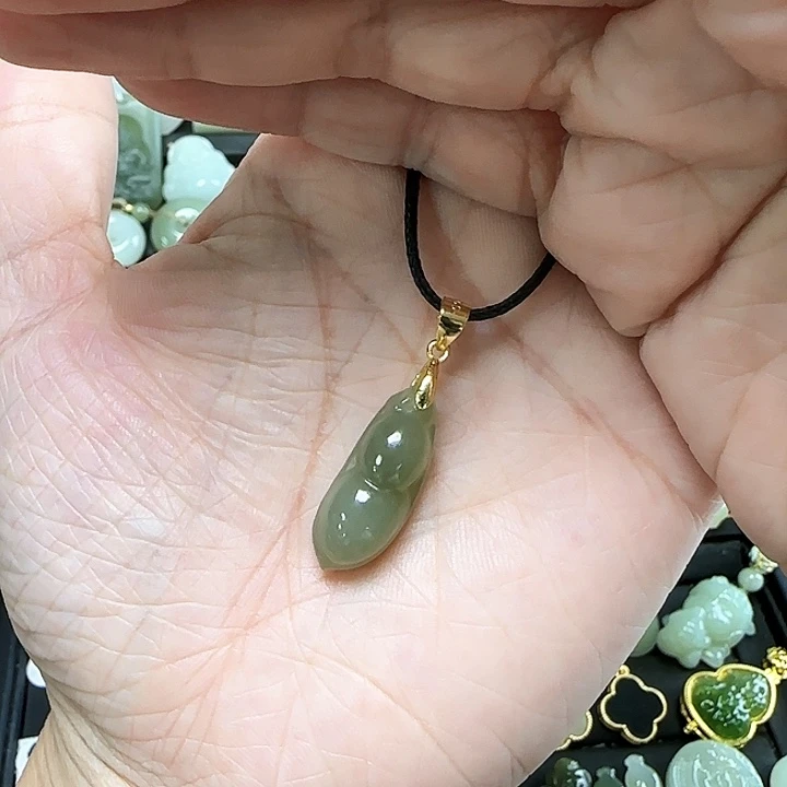 和田玉银S925镶嵌吊坠(不含链)