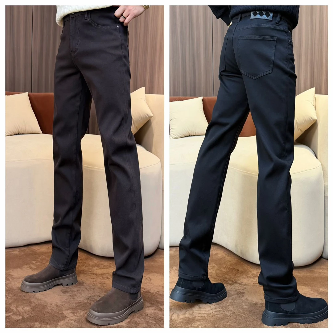 孙先生男装｜冬季小直筒牛仔裤编织皮腰头男款牛仔裤7772