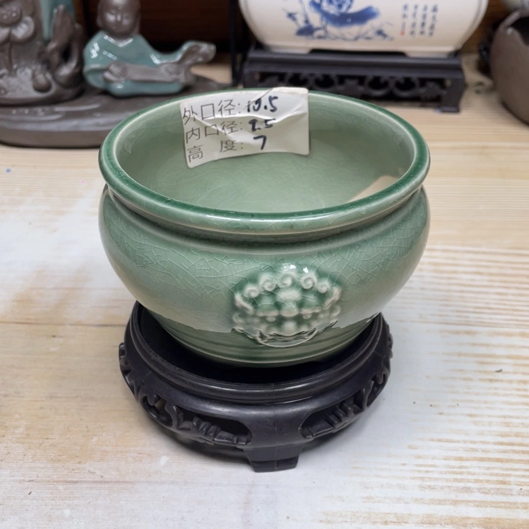 紫砂茶杯陶瓷艺术花盆陶瓷