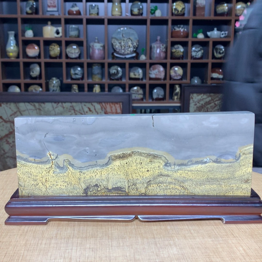 紫砂广西国画石摆件，收藏观赏