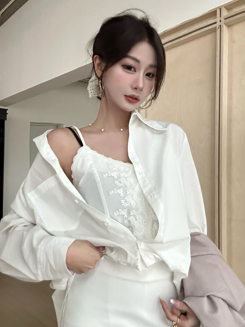 利达NEWDA慵懒防晒衬衫女设计感小众外套小个子法式上衣女夏TQ469