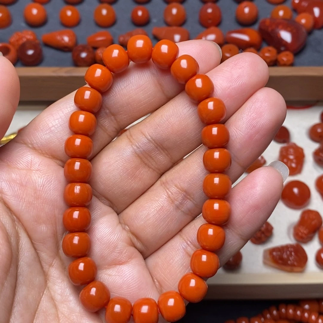 南红玛瑙配饰未镶嵌手串