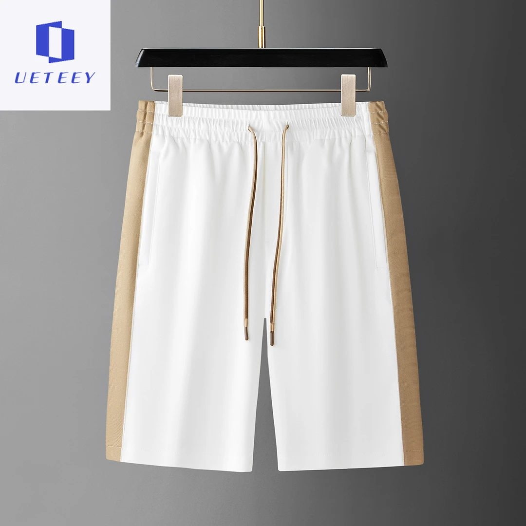 男士薄款冰丝莫代尔棉撞色五分中裤夏季高端时尚宽松休闲短裤男款