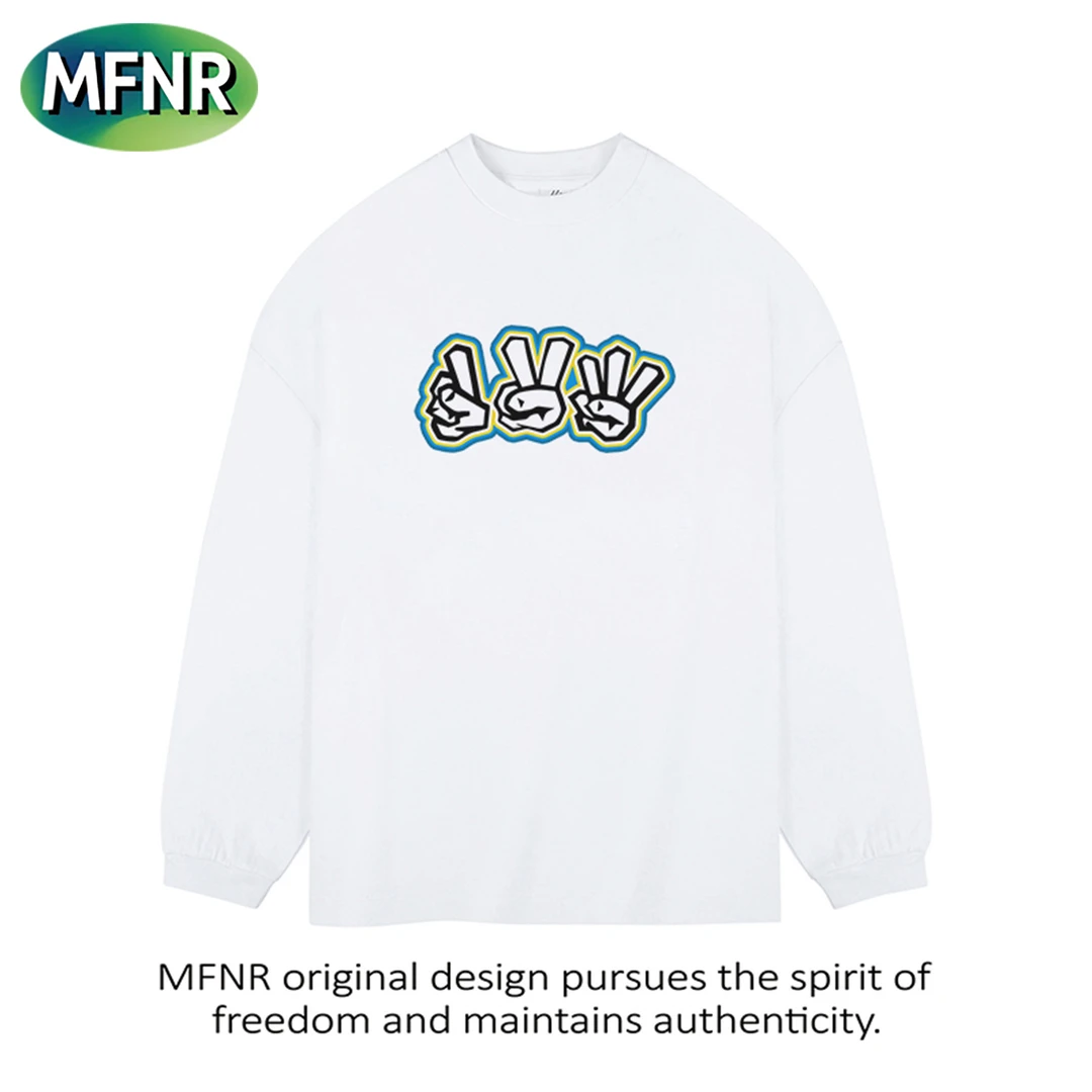 街头小众百搭情侣印花长袖男女秋季新款美式复古重磅纯棉T恤上衣