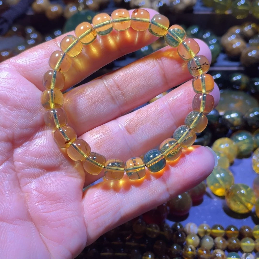 琥珀未镶嵌手链天然