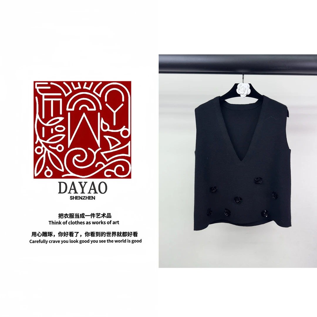 「DAYAO」24s新款百搭高级感名媛针织马甲轻奢高端女装WYA248107