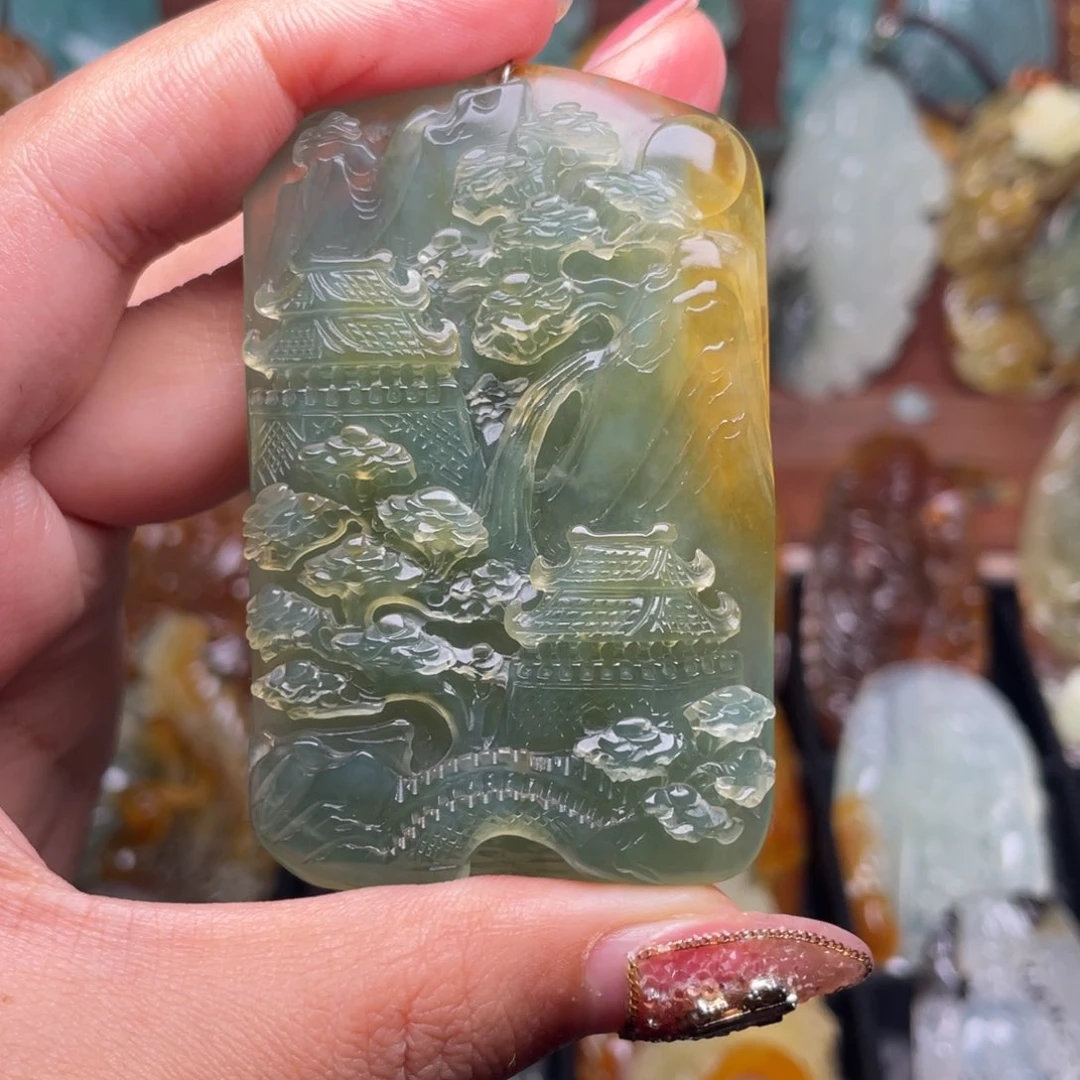 蛇纹石玉颈饰未镶嵌燕*六