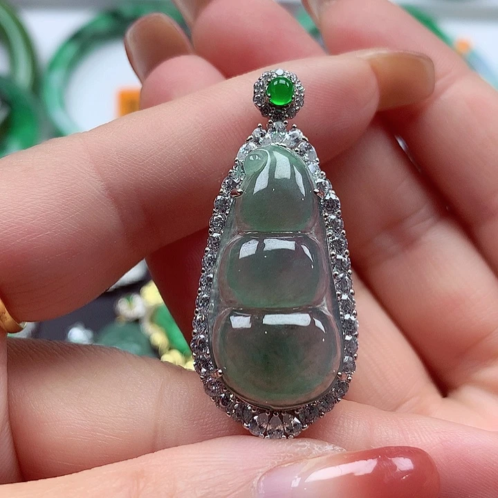 颈饰银S925镶嵌翡翠翡翠