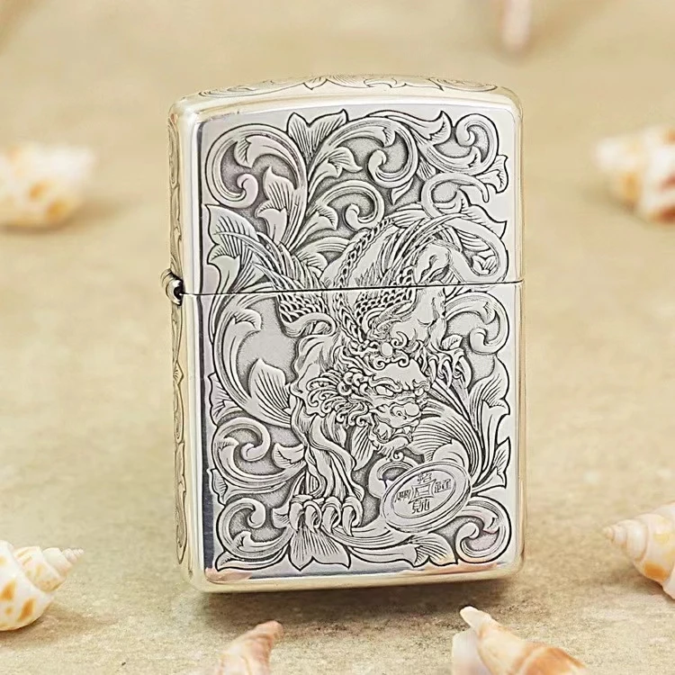 ZIPPO正品打火机【蚊版镀银财色双收】貔貅唐草仙子DY9912FD【林子1】