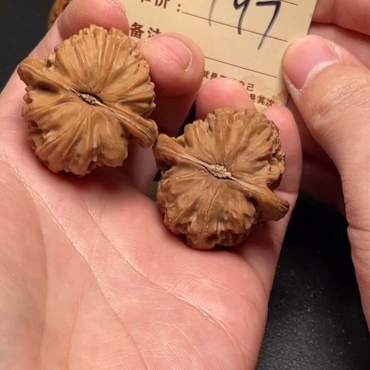 把件文玩核桃球白38尺全品白茬197