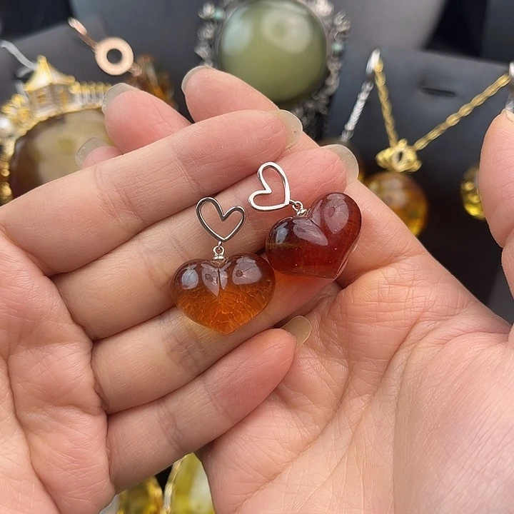 琥珀银S925镶嵌裸石