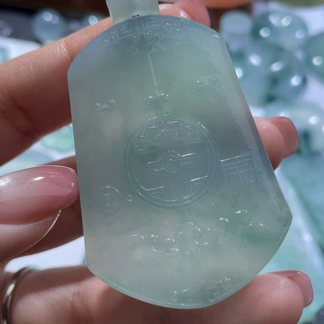 定制翡翠未镶嵌无事牌