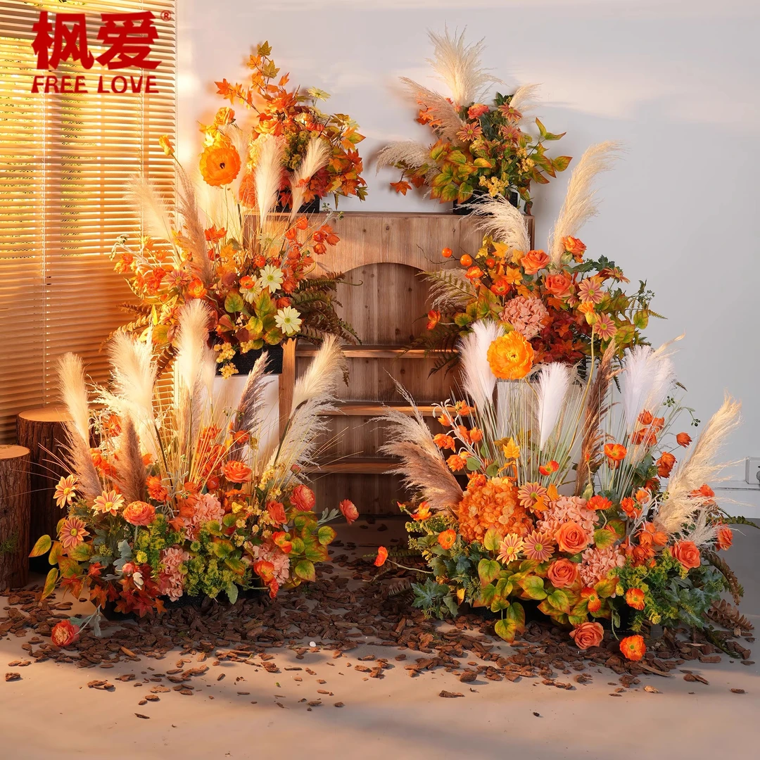 仿真花造景假花秋色芦苇花假植物室内花艺橱窗下软装绿植装饰摆件