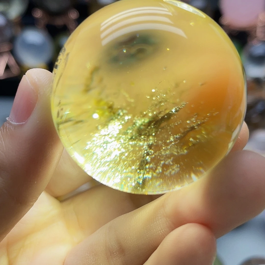 未镶嵌珠宝半成品水晶天然黄水晶41.8mm