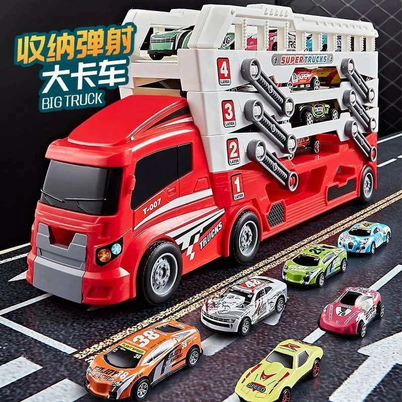 儿童大号玩具弹射卡车铁皮宝宝汽车仿真车男孩小孩折叠儿童玩具车