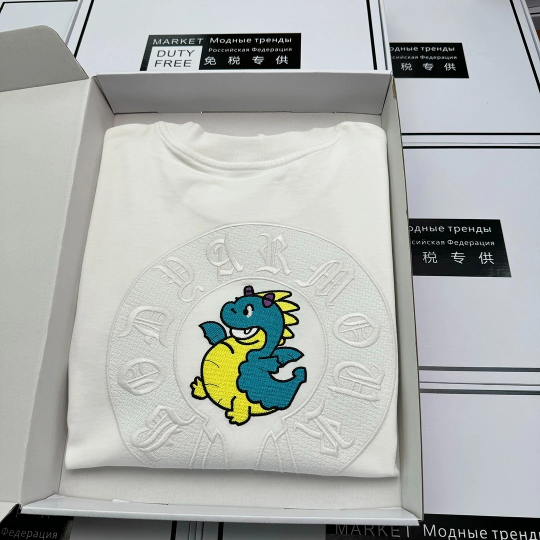 【3322】-广州UUS-欧潮阔版私服短袖男女同款-光变恐龙/300克重磅棉