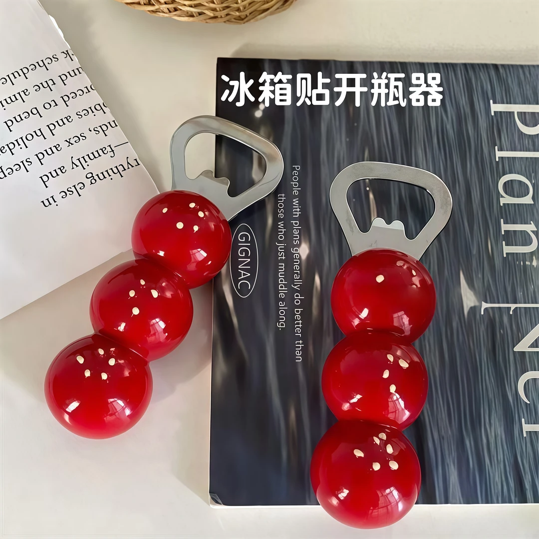 多功能开瓶器创意家用可爱磁吸开糖葫芦奶酪冰箱贴装饰开瓶盖神器