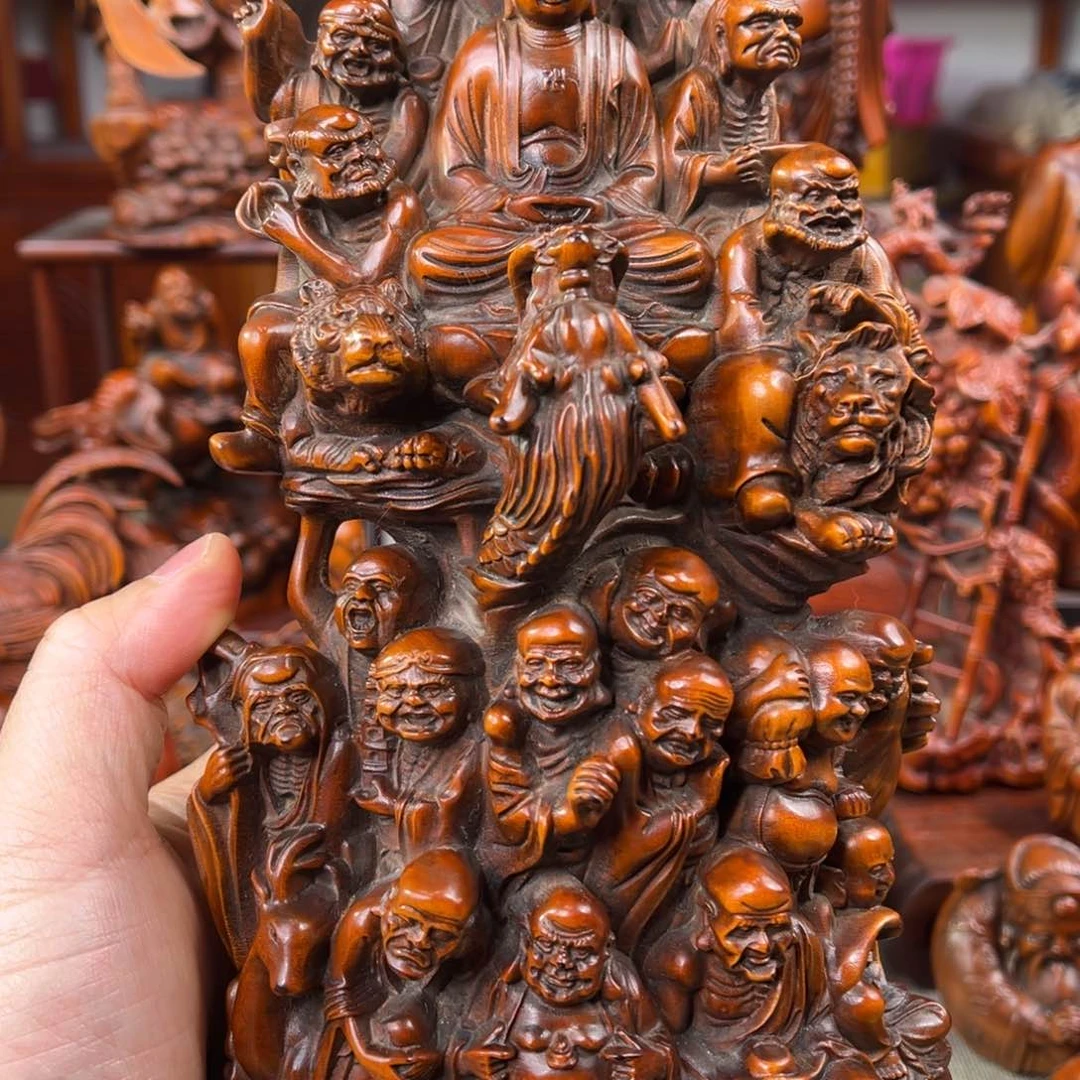 黄杨木黄杨木雕刻 高20 长度12 宽度8