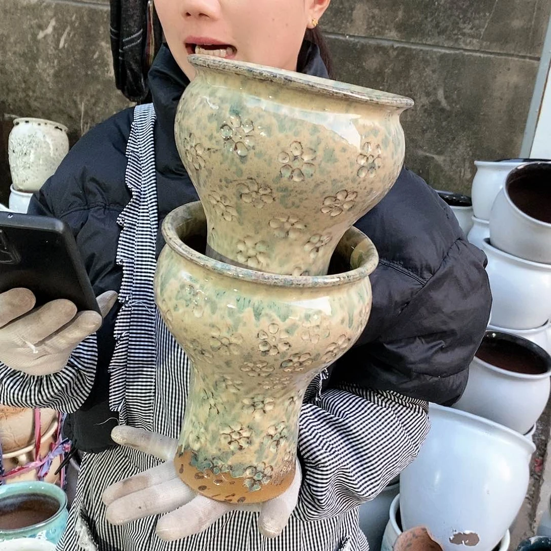 紫砂花盆瑕疵口17高22