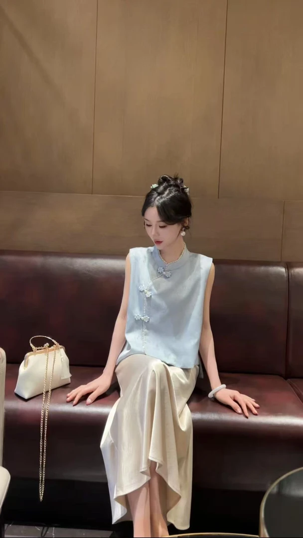 【单件马甲】中式国风气质时尚提花百搭设计宽松复古夏季透气显瘦女